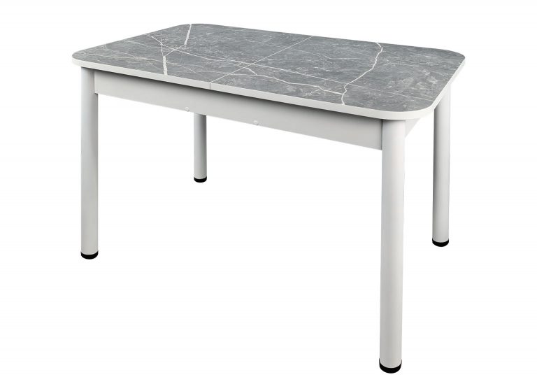 Стол Премьер раздвижной 120 x 80 (+50) см / Прямоугольный / Пластик Фаерстоун / Опора 4 Белая РУСТ